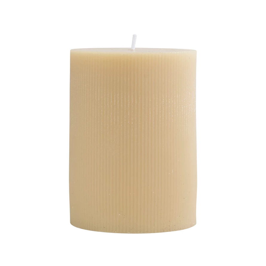 Pleated Pillar Candle 3x4 - Madison&