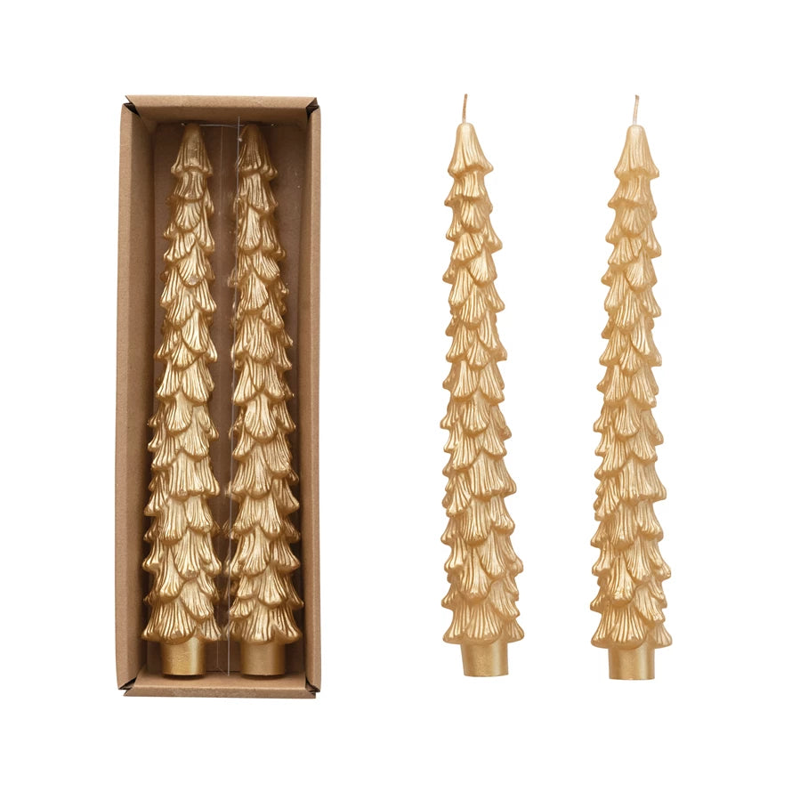 Gold Tree Shaped Tapers - Madison's Niche 