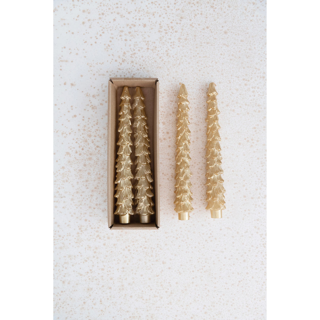 Gold Tree Shaped Tapers - Madison's Niche 